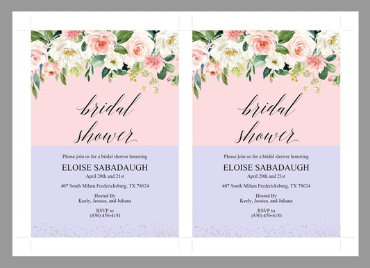 Bridal Shower Invitation Instant Download Printable Editable Template DIY Bridal Shower Invite Blush Floral - Eloise - SAVVY PAPER CO
