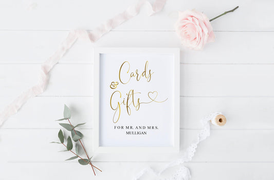 Cards and Gifts Sign Template,Wedding Sign,Reception Sign,Wedding Printable,Wedding Decor,Gift Table Sign, Gold, Instant Download -Heather - SAVVY PAPER CO