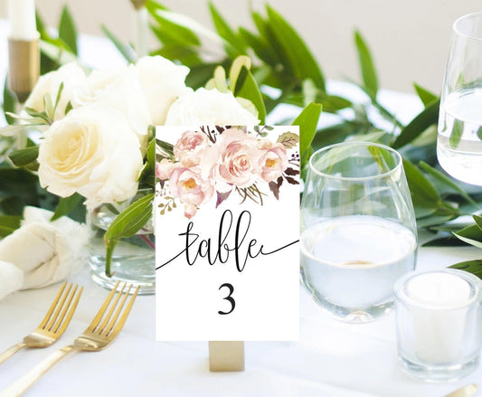 FREEBIE Floral Wedding Table Number, Wedding Table Printable, Numbers Printable, Instant Download, DIY Table Numbers, Table Number Cards -KATHERINE - SAVVY PAPER CO