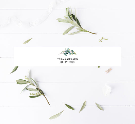 Greenery Wedding Invitation Suite Belly Band Template,Printable Pink Glitter Wedding Invites Band, DIY PDF Instant Download, Rustic- TARA - SAVVY PAPER CO