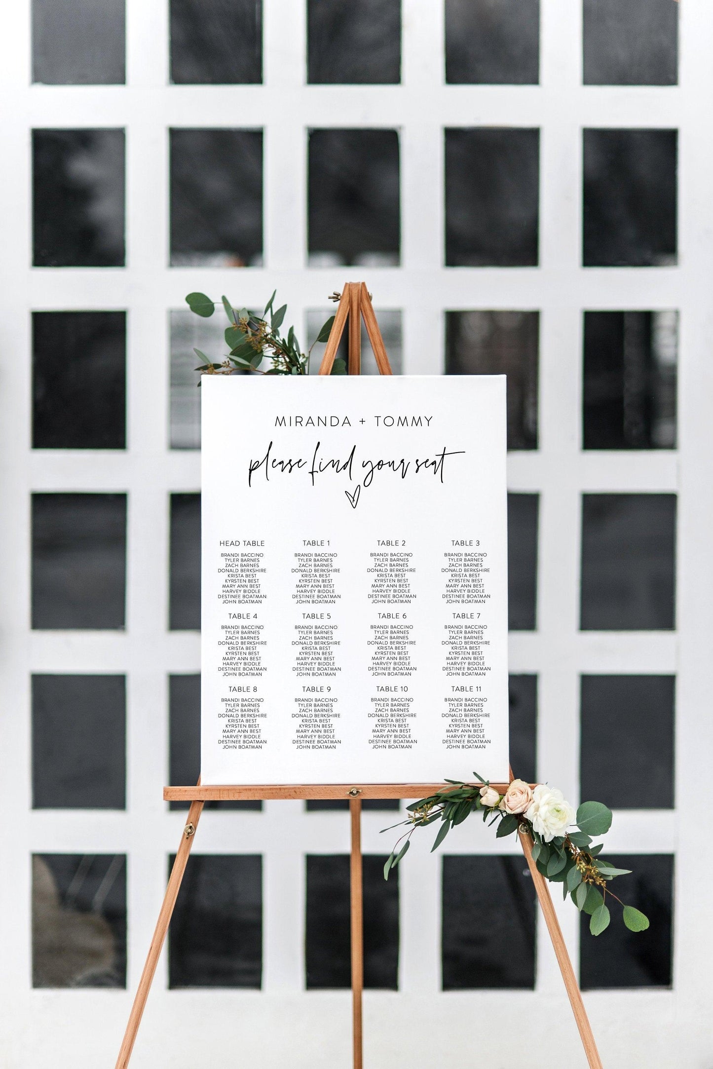 Minimalist Wedding Seating Chart Template, Alphabetical Seating Chart Wedding, Modern Seating Chart, Templett Seating - MIRA - SAVVY PAPER CO