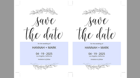 Printable Save-the-Date Template, Engagement Invite, PDF Instant Download, Wedding Announcement, Rustic - Hannah - SAVVY PAPER CO