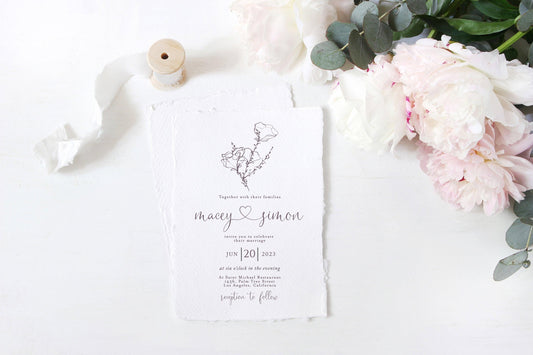 Romantic Wedding Invitation Editable Template, Printable DIY Instant Download Invites, Digital Download Invitations, Heart -Macey - SAVVY PAPER CO