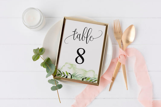 Simple Wedding Table Number, Wedding Table, Printable Numbers, Instant Download, DIY Table Numbers, Cards, Greenery, Rustic - Melissa - SAVVY PAPER CO