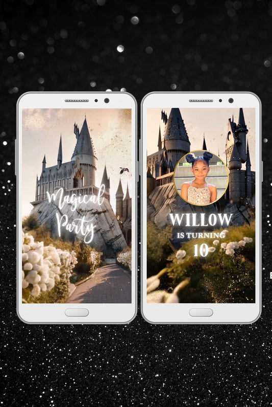 Hogwarts Castle Birthday Invitation, Wizard Birthday Invitation, Magical Invitation, Magical Celebration Birthday Party Invitations - SAVVY PAPER CO