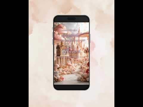 Editable Wonderland Birthday Invitation, Girl 6th Birthday Video, Digital Party Evite Template