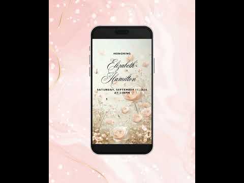 Elephant Hot air balloon Baby Shower Video Invitation, Animated Girl Invite, Editable Party Invite, Digital Invitation Template Download