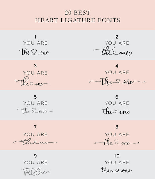 20 best heart ligature fonts - SAVVY PAPER CO