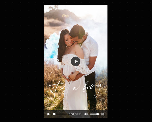 Animated Greenery Pregnancy Announcement, Geometric Video Announcement, Mp4 Invites, Gold