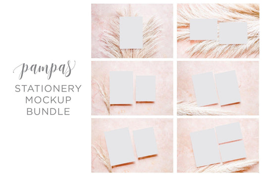 50% OFF Pampas Stationery Mockup Bundle - SAVVY PAPER CO