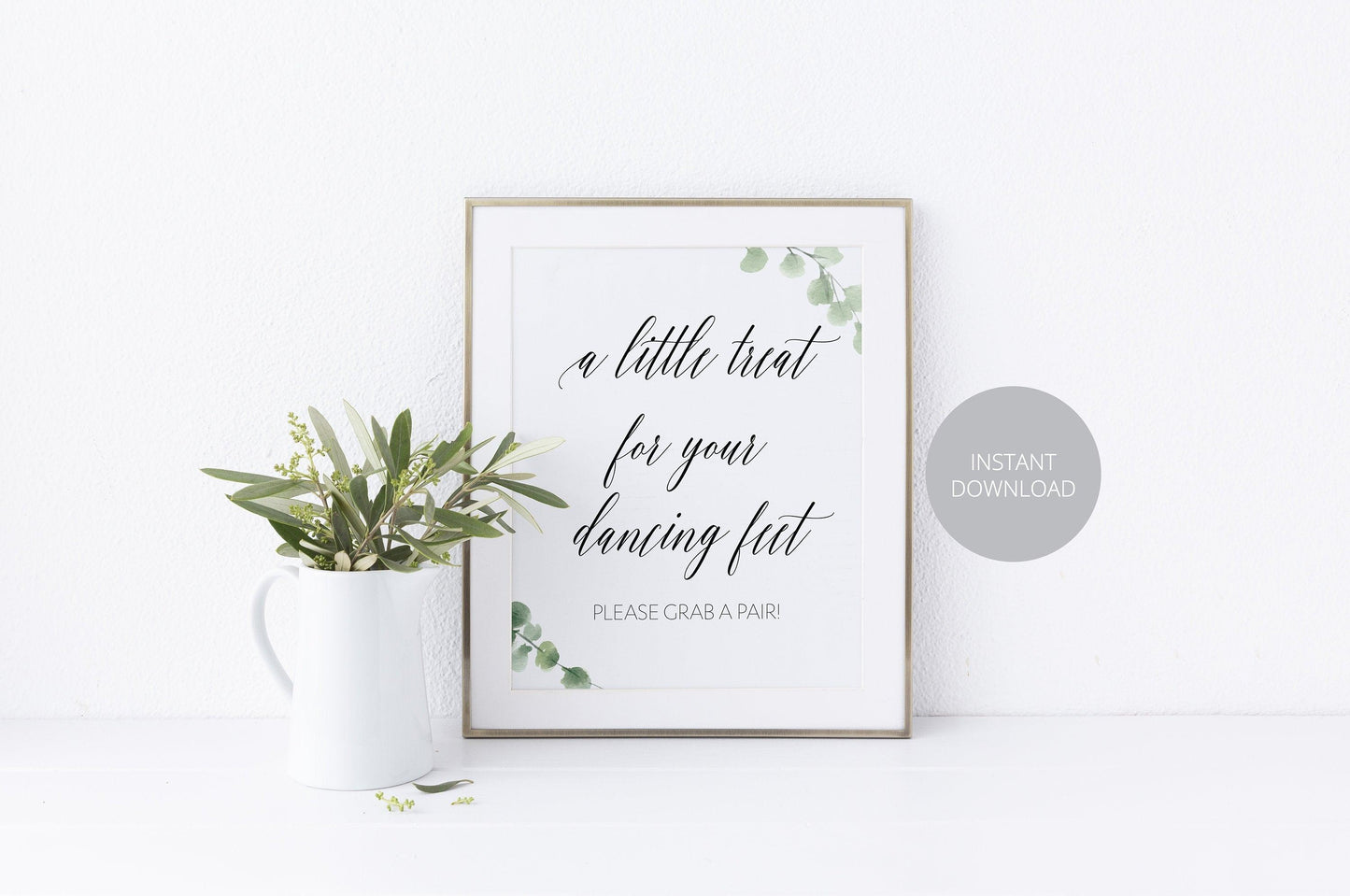 A little treat for your dancing feet, Flip Flops Sign, Dancing Shoes Sign, Dancing Feet, Rustic, Greenery, Instant Download, Wedding Decor - SAVVY PAPER CO