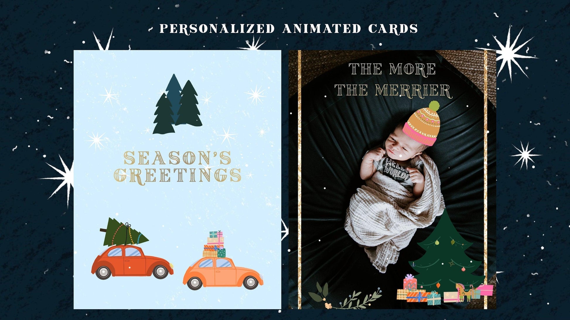 Animated Christmas Card, Holiday Card, Christmas Family Card, Christmas Photo Card - SAVVY PAPER CO