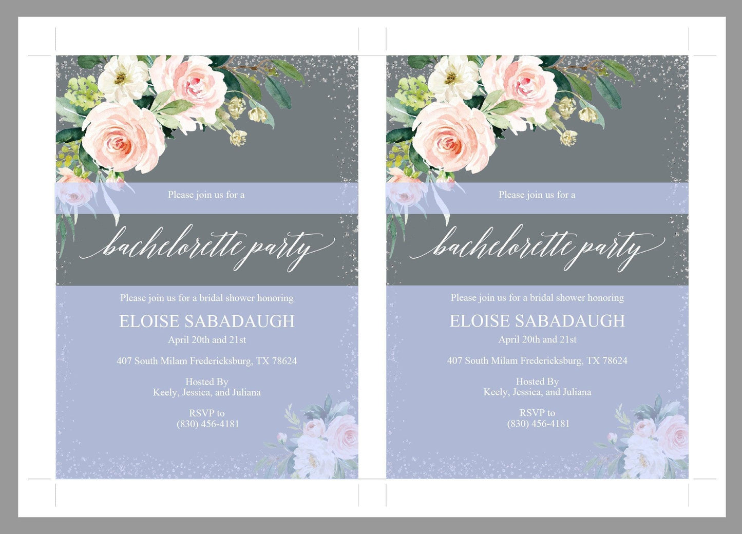Bachelorette Party Invite, DIY Editable Instant Download Bachelorette Invites, Blush Floral Invitation Template- Eloise - SAVVY PAPER CO