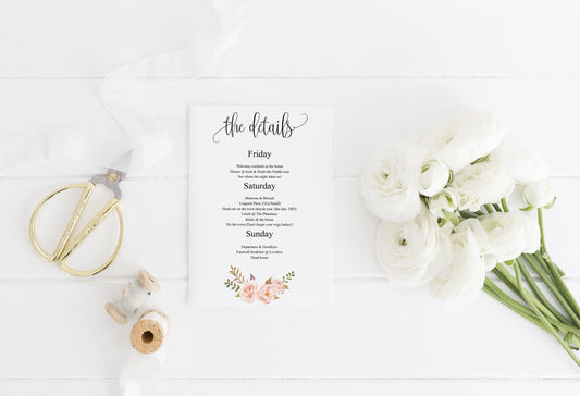 Bachelorette Party Invite, DIY Editable Instant Download Bachelorette Invites, Blush Floral Invitation Template - Katherine - SAVVY PAPER CO