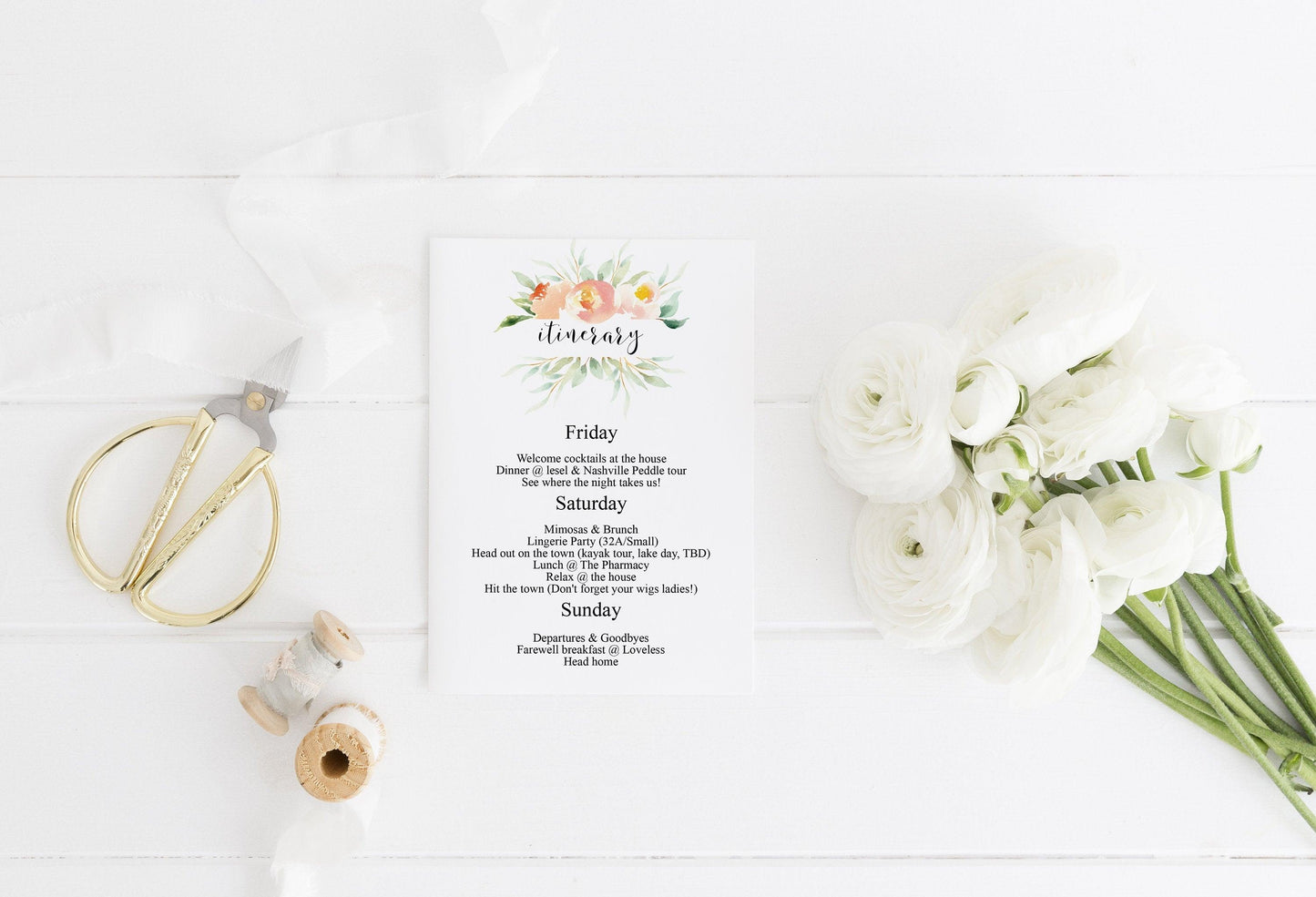 Bachelorette Party Invite, DIY Editable Instant Download Bachelorette Invites, Blush Floral Invitation Template - Sarah - SAVVY PAPER CO