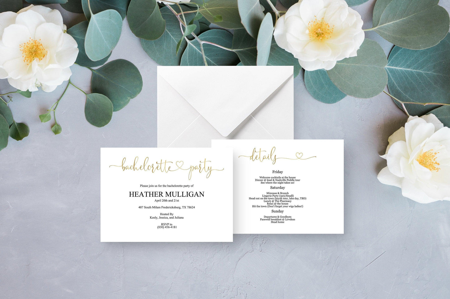 Bachelorette Party Invite DIY Editable Instant Download Bachelorette Invites Gold Invitation Template - Heather - SAVVY PAPER CO