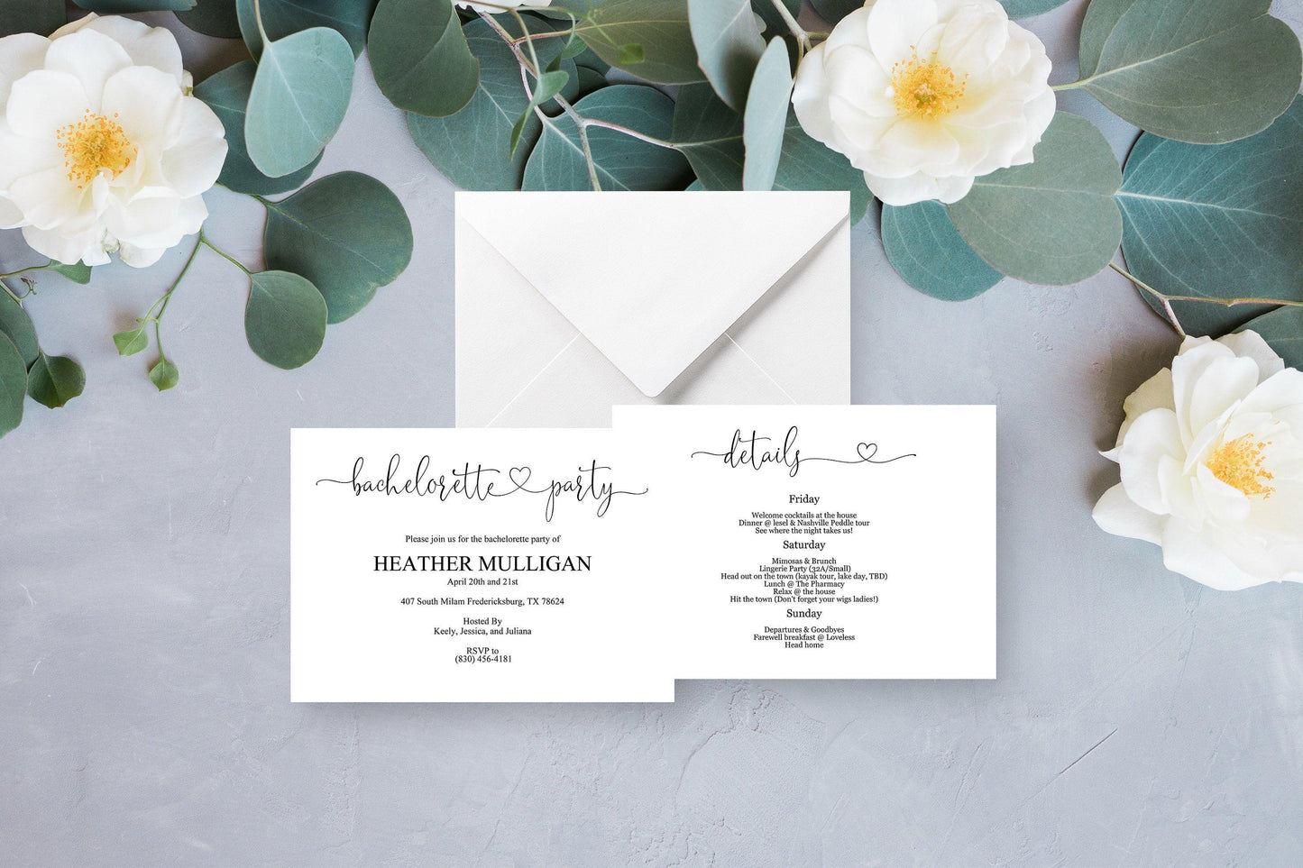 Bachelorette Party Invite DIY Editable Instant Download Bachelorette Invites Rustic Invitation Template - Heather - SAVVY PAPER CO