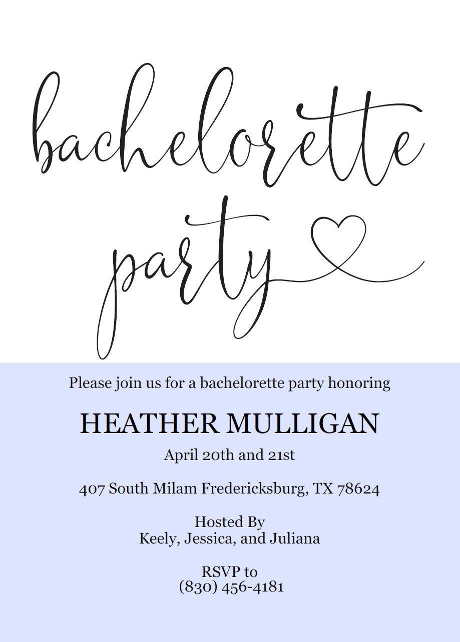 Bachelorette Party Invite, DIY Editable Instant Download Bachelorette Invites, Rustic Invitation Template - Heather - SAVVY PAPER CO
