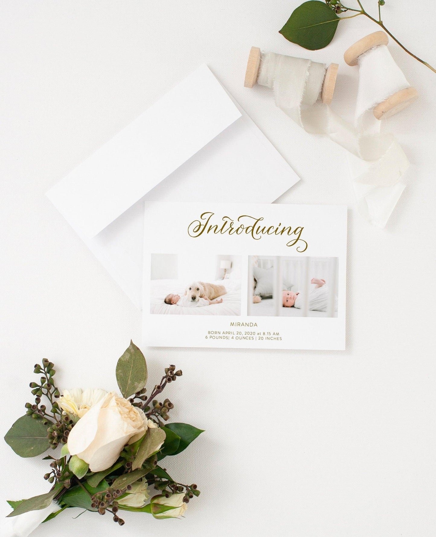 Birth Announcement Template, Instant Download, Editable Baby Boy Or Baby Girl Announcement Cards, Newborn Announcements - SELENA - SAVVY PAPER CO