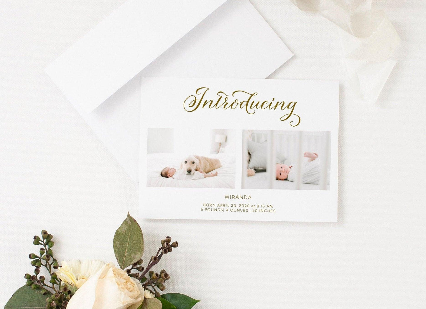 Birth Announcement Template, Instant Download, Editable Baby Boy Or Baby Girl Announcement Cards, Newborn Announcements - SELENA - SAVVY PAPER CO