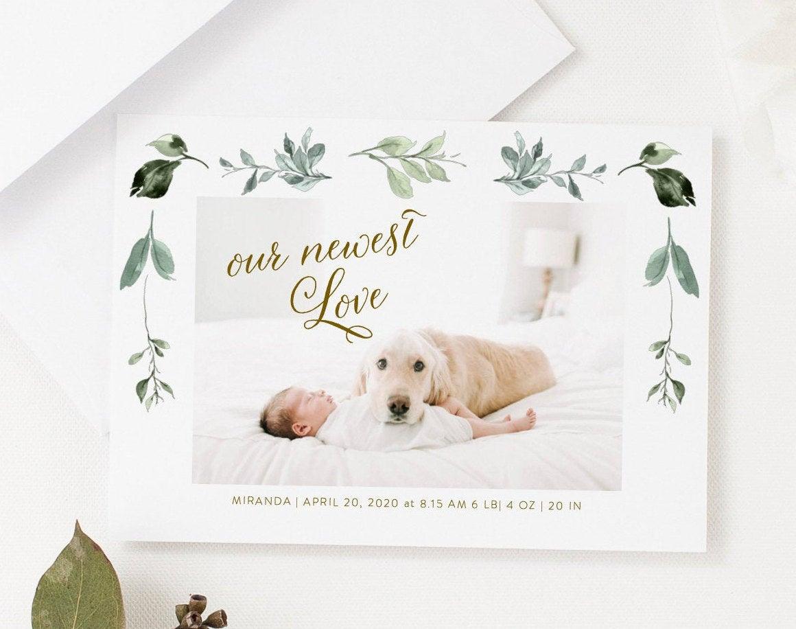 Birth Announcement Template, Instant Download, Editable Baby Boy Or Baby Girl Announcement Cards, Newborn Announcements Templett - SELENA - SAVVY PAPER CO