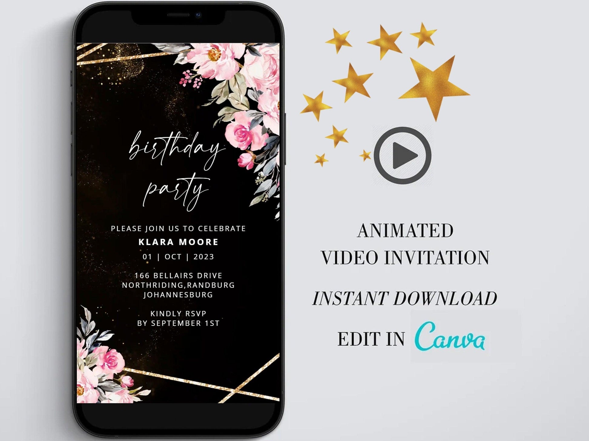 Birthday Video Invite, Electronic Animated Birthday Invitation, Custom Birthday Invite, Birthday Animated Card - SAVVY PAPER CO