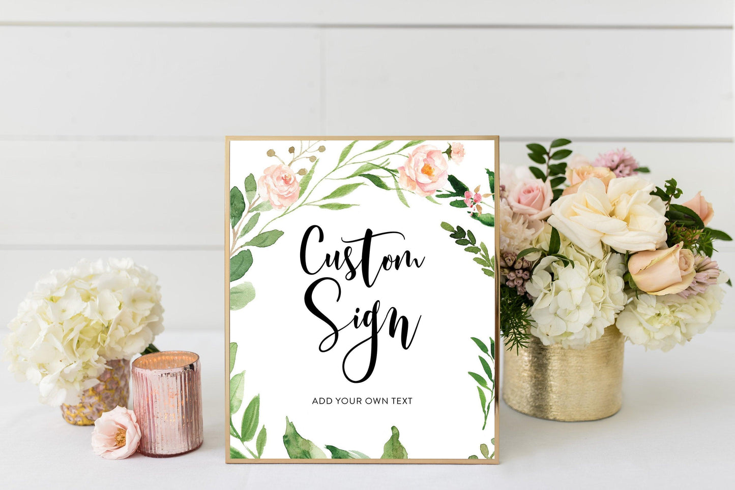 Blush Floral Custom Sign Printable Template Peach Floral Baby Shower Welcome Sign Bridal Shower Decoration #WB2 - SAVVY PAPER CO