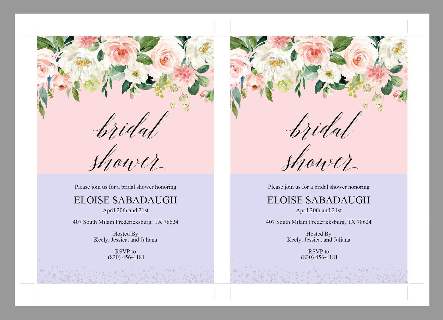Bridal Shower Invitation Instant Download Printable Editable Template DIY Bridal Shower Invite Blush Floral - Eloise - SAVVY PAPER CO
