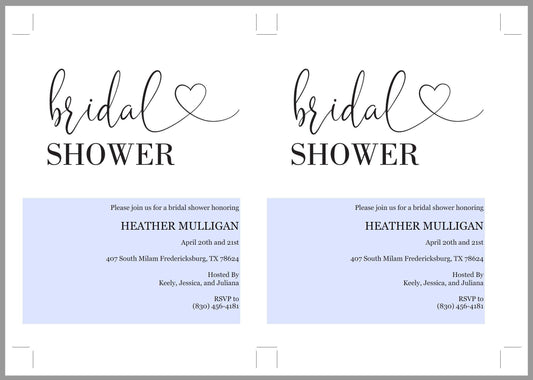 Bridal Shower Invitation Instant Download Printable Editable Template DIY Bridal Shower Invite - Heather - SAVVY PAPER CO