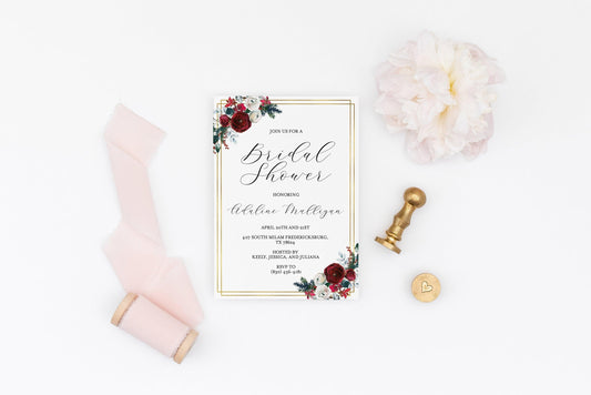 Bridal Shower Invite Template Templett Shower Printable Invitation Instant Download - Ada - SAVVY PAPER CO