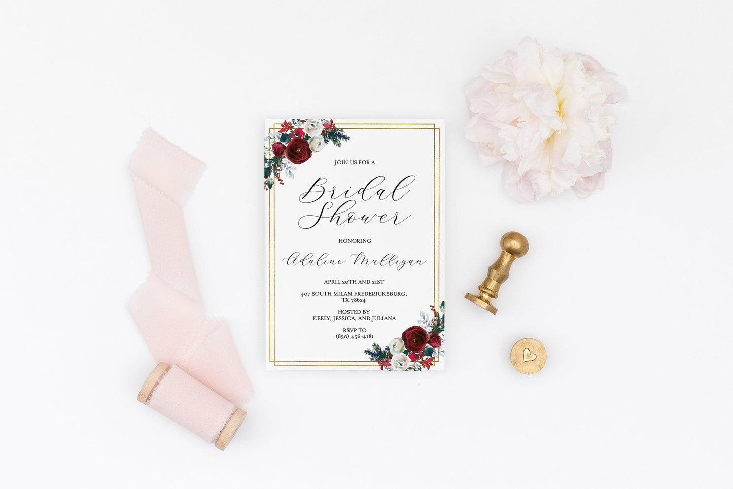 Bridal Shower Invite Template Templett Shower Printable Invitation Instant Download - Ada - SAVVY PAPER CO