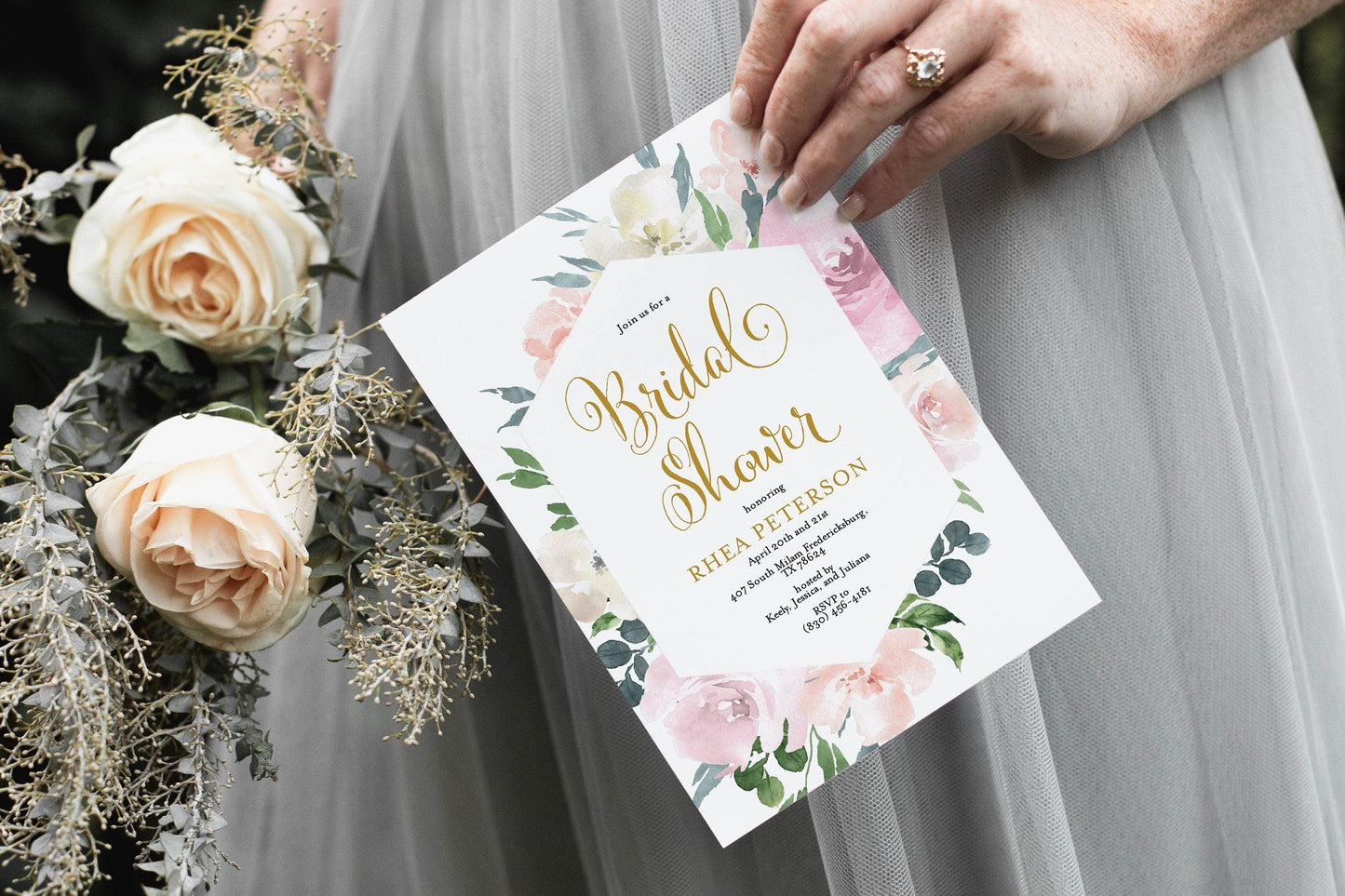 Bridal Shower Invite Template Templett Shower Printable Invitation Instant Download - Rhea - SAVVY PAPER CO