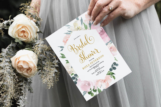 Bridal Shower Invite Template Templett Shower Printable Invitation Instant Download - Rhea - SAVVY PAPER CO