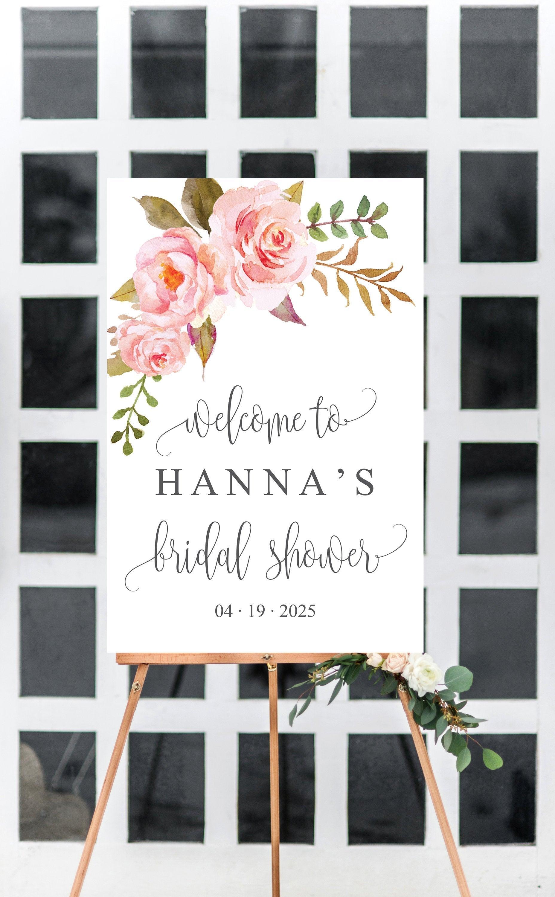 Bridal Shower Welcome Sign Printable Template Editable Instant Download Floral Wedding Décor -HANNA - SAVVY PAPER CO