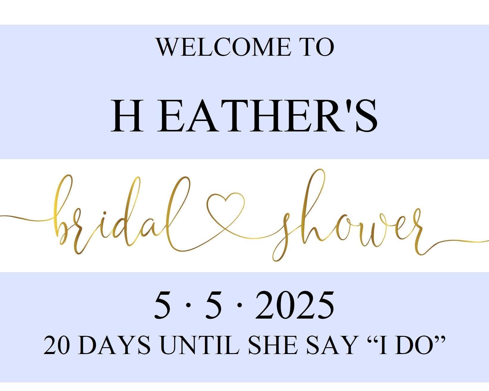 Bridal Shower Welcome Sign Printable Template Editable Instant Download Wedding Décor Gold - Heather - SAVVY PAPER CO