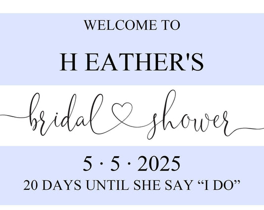 Bridal Shower Welcome Sign Printable Template Editable Instant Download Wedding Décor - Heather - SAVVY PAPER CO