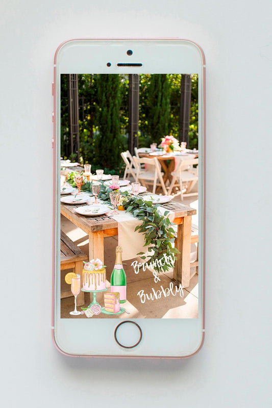 Brunch and Bubbly Snapchat Filter, Bachelorette Party Snapchat Geofilter, Bridal Shower, Filter, Brunch, Snapchat, Custom, Wedding - SAVVY PAPER CO