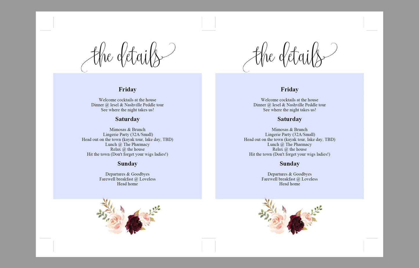 Burgundy Floral Bachelorette Party Invite, DIY Editable Instant Download Bachelorette Invites Invitation Template - Katherine - SAVVY PAPER CO