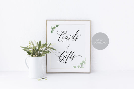 Cards and Gifts Sign Template,Wedding Sign,Reception Sign,Wedding Printable,Wedding Decor,Gift Table Sign, Rustic, Instant Download - SAVVY PAPER CO