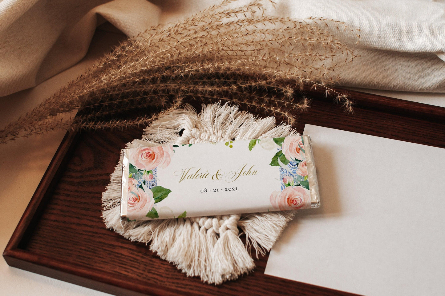 Chocolate Bar Wrapper Template, Wedding Place card Chocolate Wrapper Templett, Printable Candy Bar Wrapper- JUDY - SAVVY PAPER CO