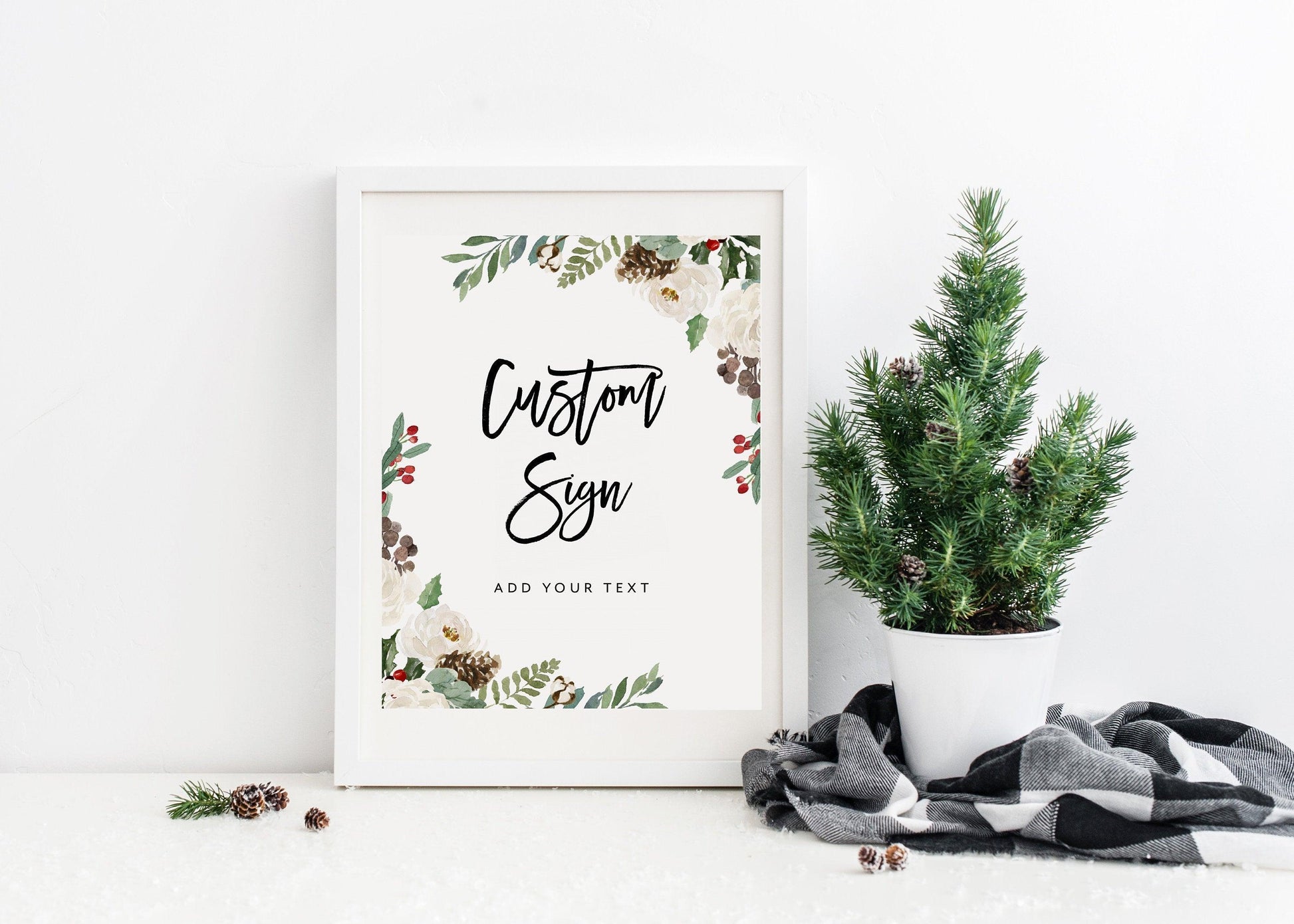 Christmas Custom Sign Template, Printable Christmas Welcome Sign, Baby Shower Decoration #CC1 - SAVVY PAPER CO