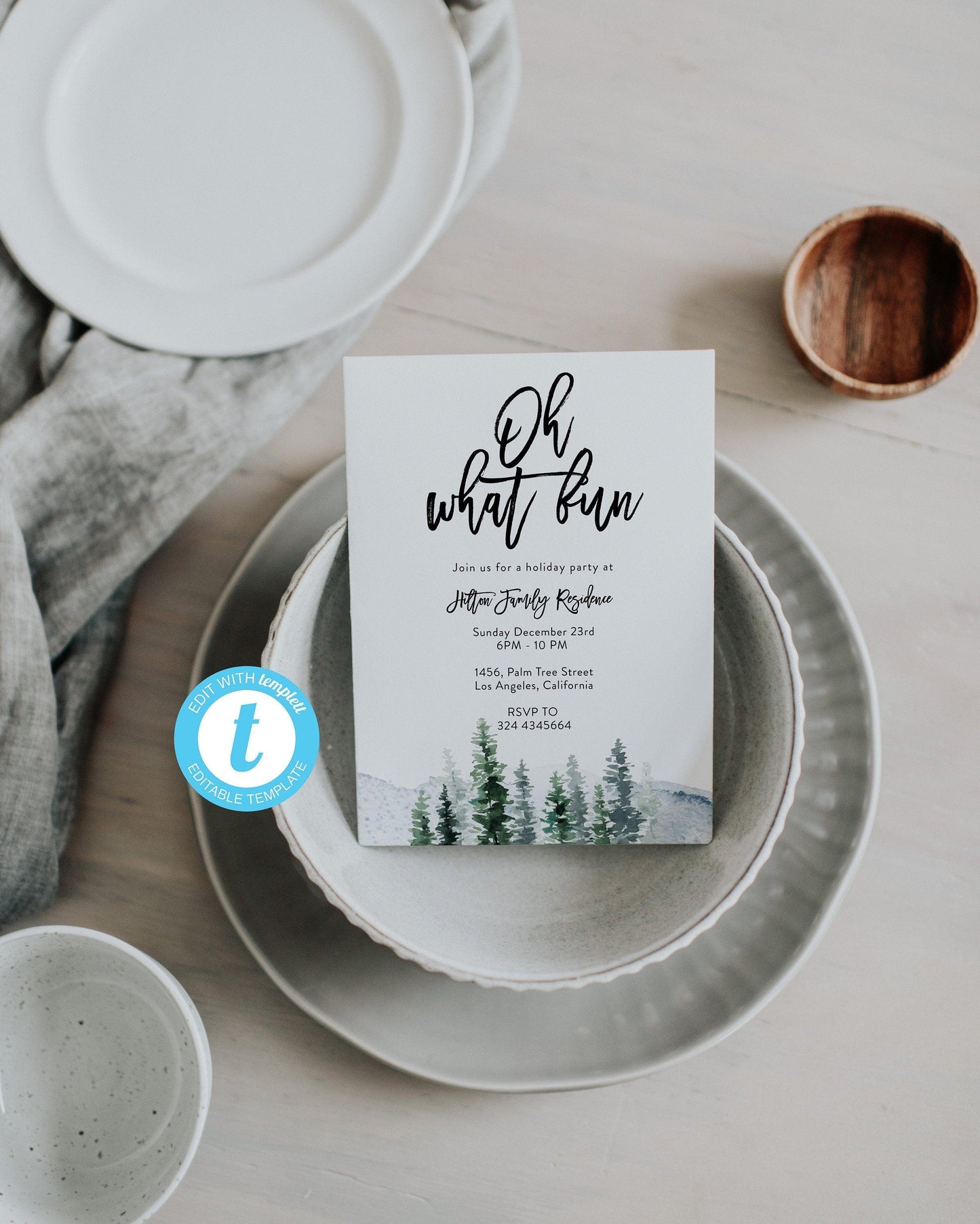 Christmas Party Invitation Template, INSTANT DOWNLOAD, Christmas Party Invite, Holiday Invite, DIY Printable Holiday Invites CC1 - SAVVY PAPER CO