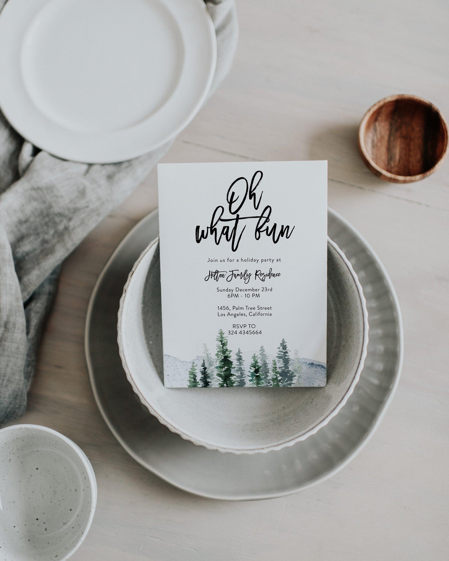 Christmas Party Invitation Template, INSTANT DOWNLOAD, Christmas Party Invite, Holiday Invite, DIY Printable Holiday Invites CC1 - SAVVY PAPER CO