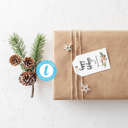 Christmas Printable Thank You Tags Template, Wedding, Baby Shower, Instant Download 100% Editable CC1 - SAVVY PAPER CO