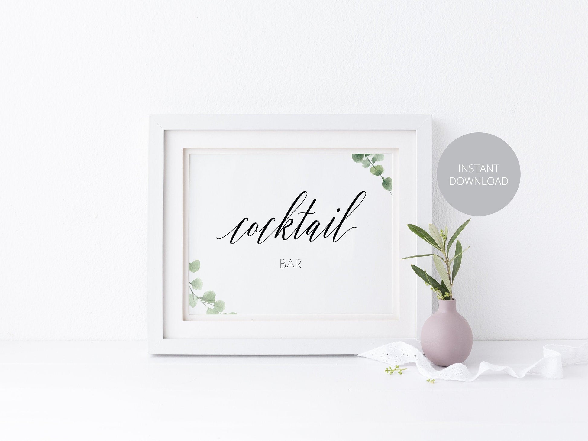 Cocktail Bar Sign, Wedding Decor, Bridal Shower Sign, Wedding sign, Printable Sign, Instant Download, Wedding Signage, Reception Sign - SAVVY PAPER CO