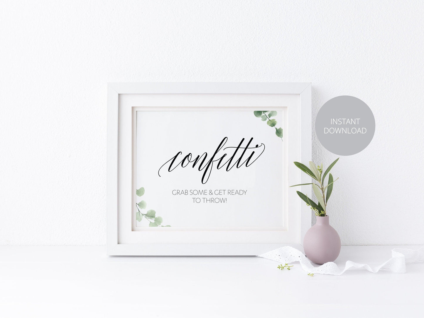 Confetti Sign Rustic Wedding sign, Printable Sign, Instant Download, Wedding Signage, Reception Sign, Send Off Signs - SAVVY PAPER CO