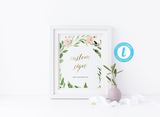 Custom Sign Template, Printable Baby Shower Welcome Sign, Bridal Shower Decoration - Elisa - SAVVY PAPER CO