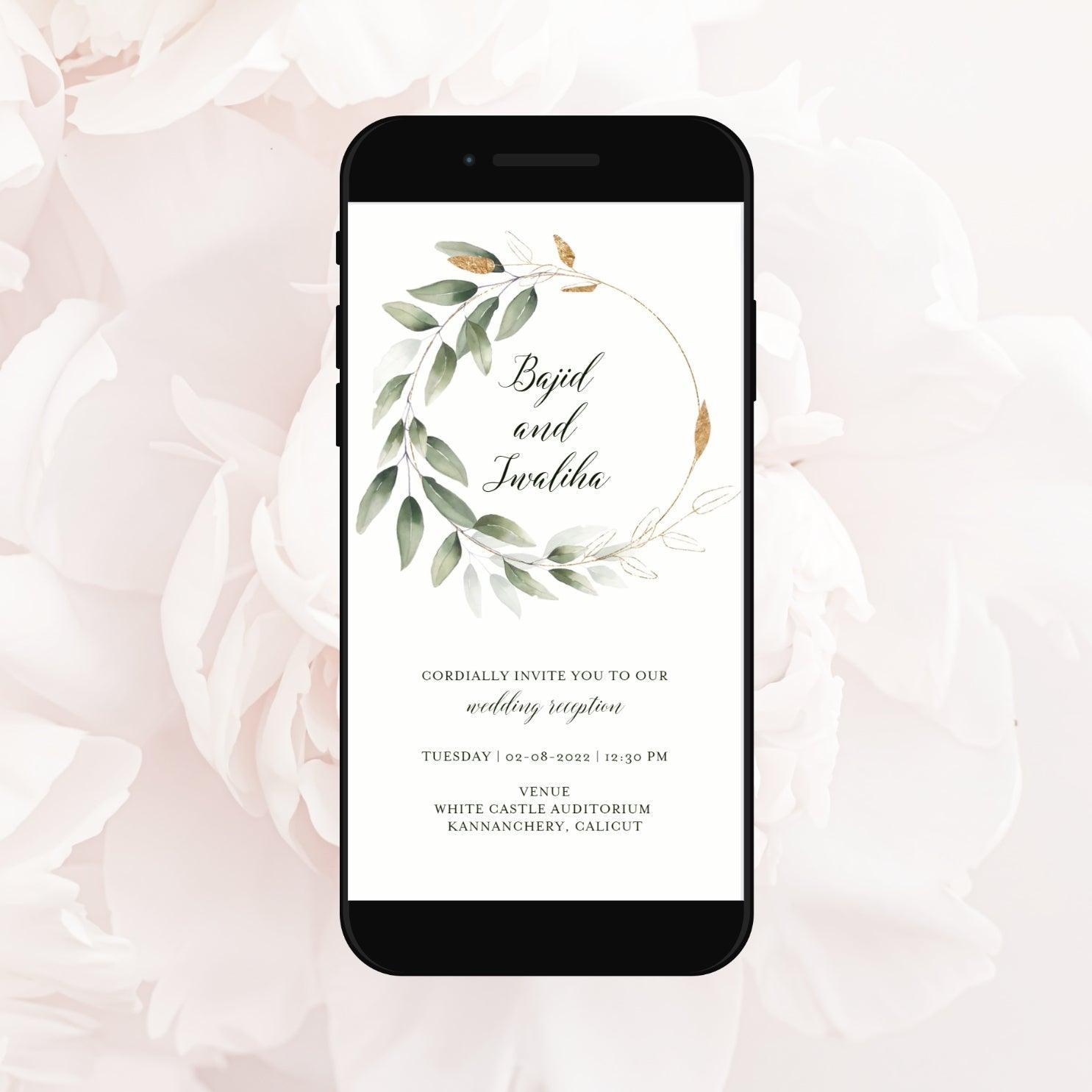 Electronic Wedding Invitation edit in canva, Wedding Mobile Invite, Digital Engagement Party Video Invitations, Instant Download - SAVVY PAPER CO