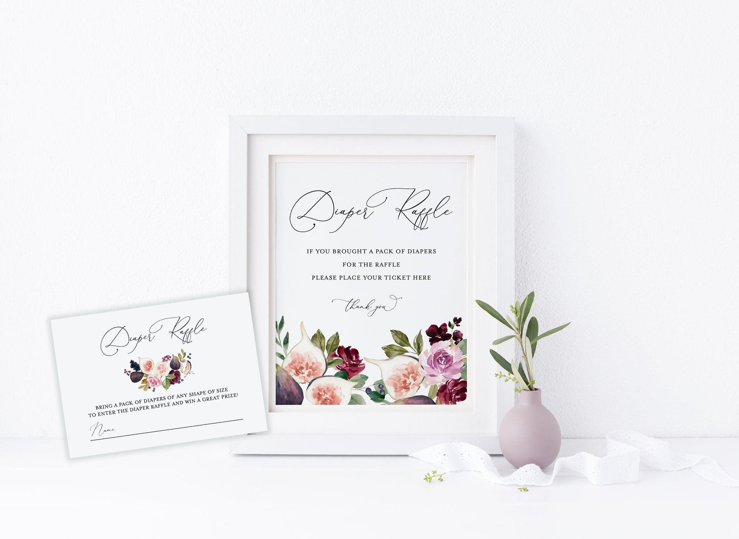 Elephant Baby Shower Diaper Raffle Sign & Ticket INSTANT DOWNLOAD Editable Printable Template #WB3 - SAVVY PAPER CO