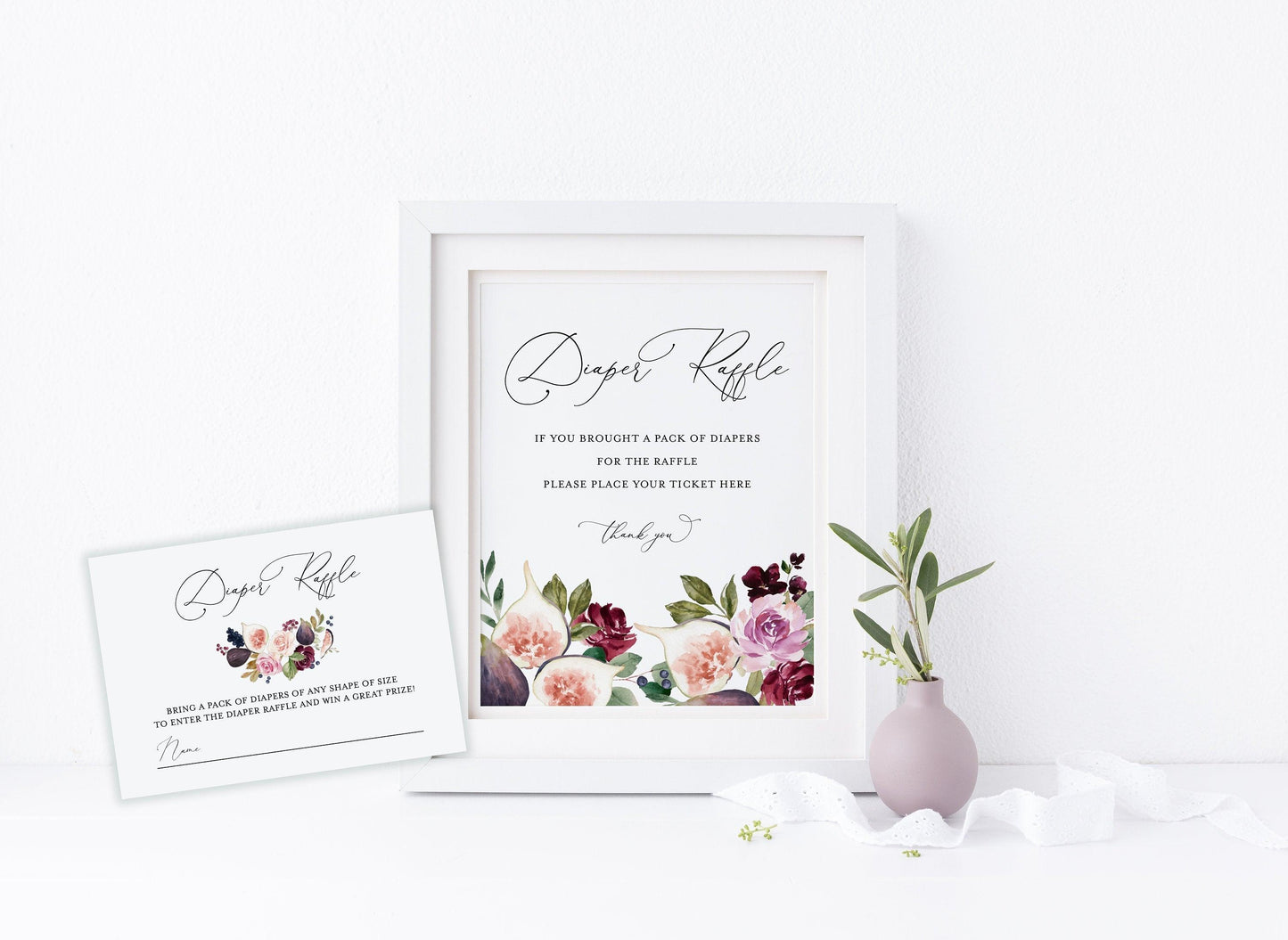 Elephant Baby Shower Diaper Raffle Sign & Ticket INSTANT DOWNLOAD Editable Printable Template #WB3 - SAVVY PAPER CO